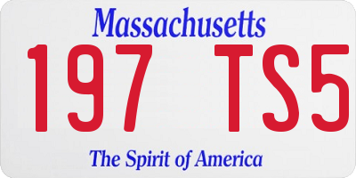 MA license plate 197TS5