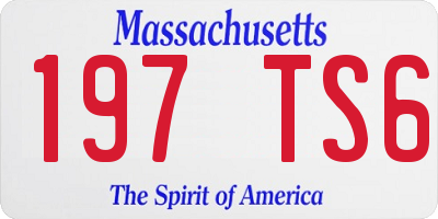 MA license plate 197TS6