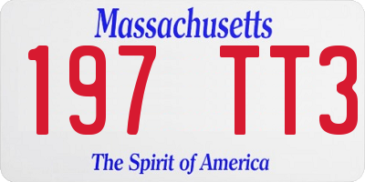 MA license plate 197TT3