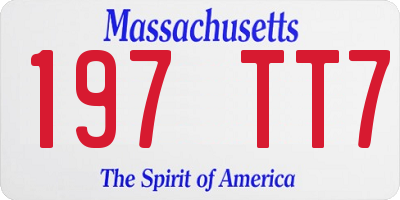 MA license plate 197TT7