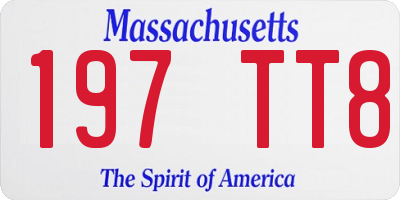 MA license plate 197TT8