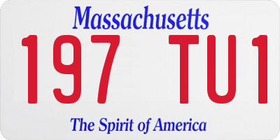 MA license plate 197TU1