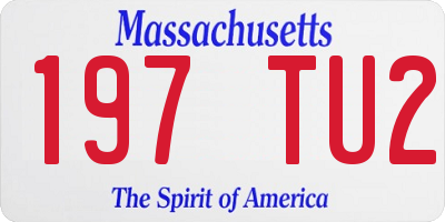 MA license plate 197TU2