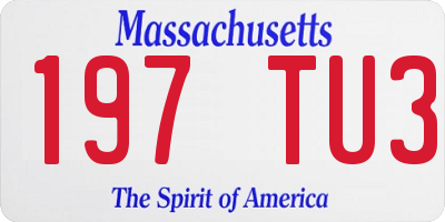 MA license plate 197TU3