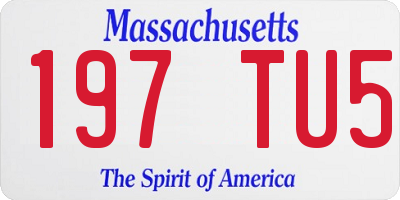 MA license plate 197TU5