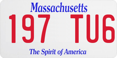 MA license plate 197TU6
