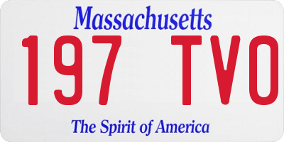 MA license plate 197TV0