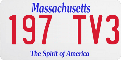 MA license plate 197TV3