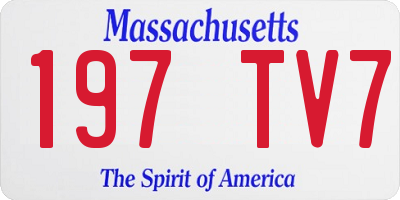 MA license plate 197TV7