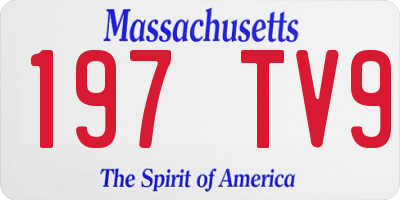 MA license plate 197TV9