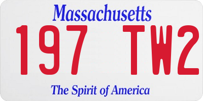 MA license plate 197TW2