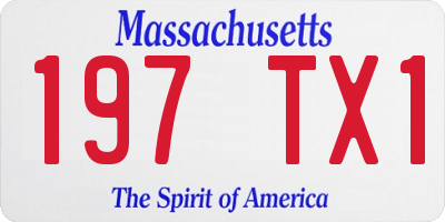 MA license plate 197TX1