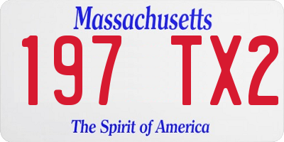 MA license plate 197TX2