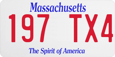 MA license plate 197TX4