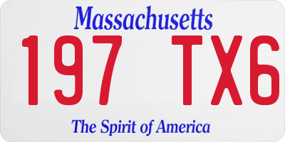 MA license plate 197TX6