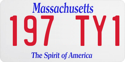 MA license plate 197TY1