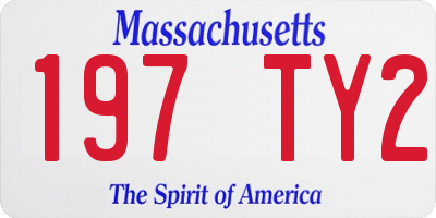 MA license plate 197TY2