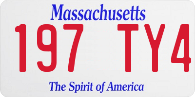 MA license plate 197TY4