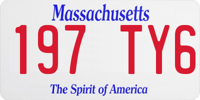 MA license plate 197TY6