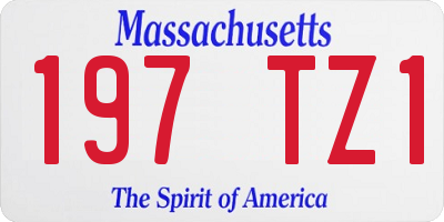 MA license plate 197TZ1