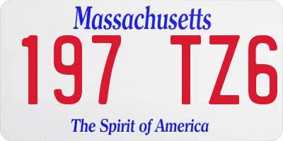 MA license plate 197TZ6