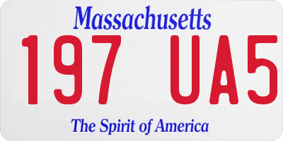 MA license plate 197UA5