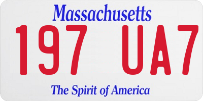 MA license plate 197UA7