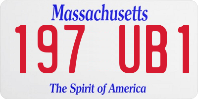 MA license plate 197UB1