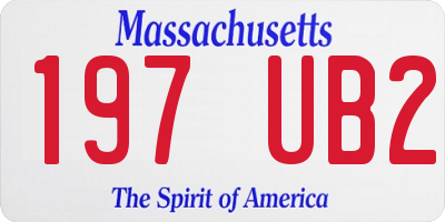 MA license plate 197UB2