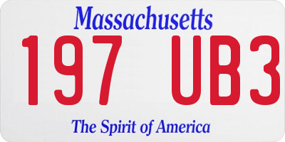 MA license plate 197UB3