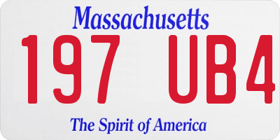 MA license plate 197UB4