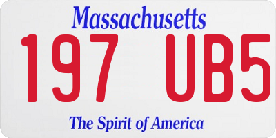 MA license plate 197UB5