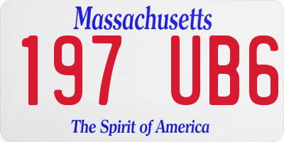 MA license plate 197UB6