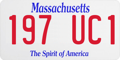 MA license plate 197UC1