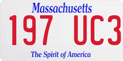 MA license plate 197UC3