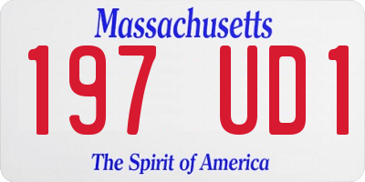 MA license plate 197UD1