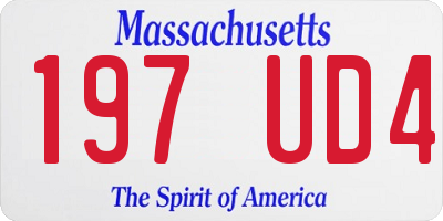 MA license plate 197UD4