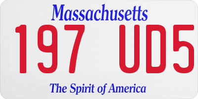MA license plate 197UD5