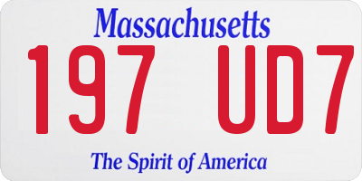 MA license plate 197UD7