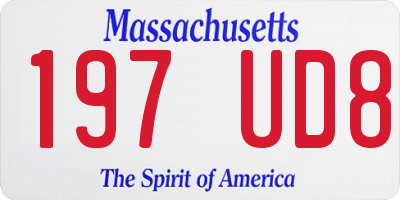 MA license plate 197UD8