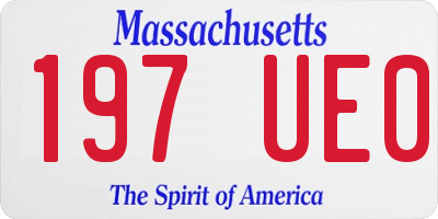 MA license plate 197UE0