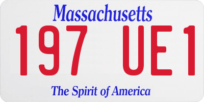 MA license plate 197UE1