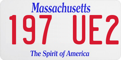 MA license plate 197UE2
