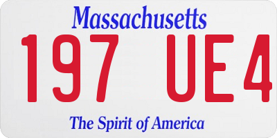 MA license plate 197UE4