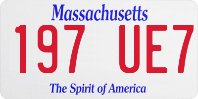 MA license plate 197UE7