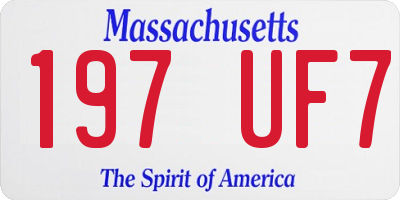 MA license plate 197UF7