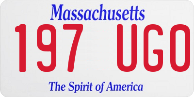 MA license plate 197UG0