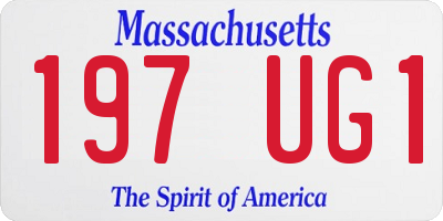 MA license plate 197UG1