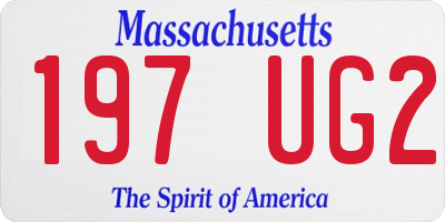 MA license plate 197UG2