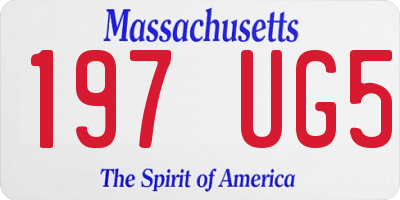 MA license plate 197UG5